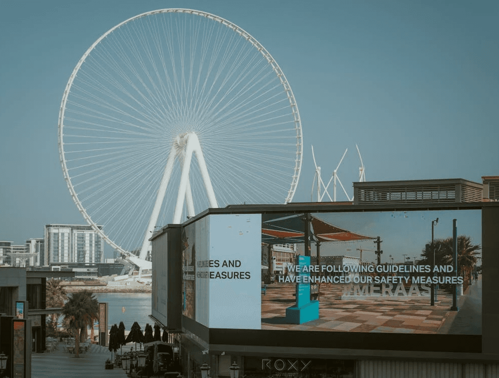 View of Ain Dubai and nearby attractions, a birthday visit to one of Dubai’s popular entertainment areas.